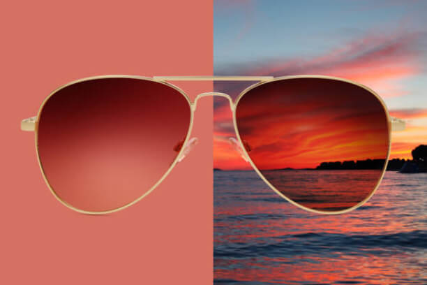 "Testing polarized sunglasses with reflective surfaces"